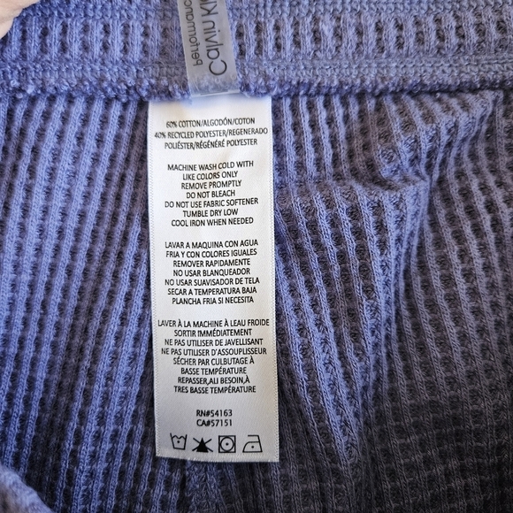 Calvin Klein Performance Plus blue waffle knit thermal activte lounge pants 2X - Picture 8 of 16
